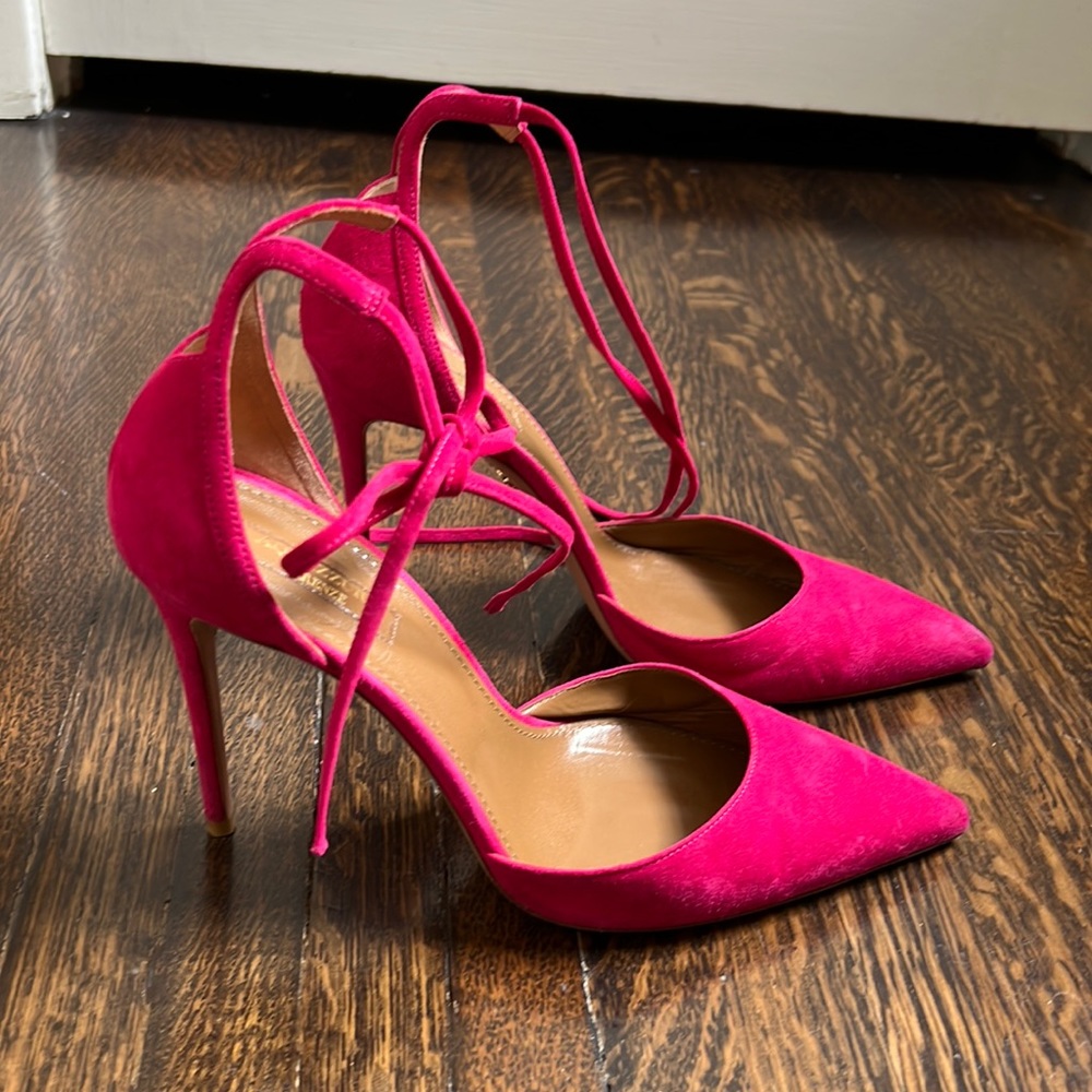 Pink aquazzura heels in great condition